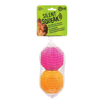 Godog Silent Squeak Ball Dog Toys Assorted 2 Count