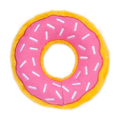 ZippyPaws Jumbo Donutz Strawberry Dog Toy
