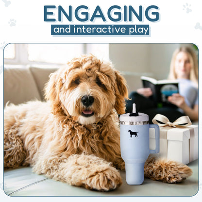 Pup Cup Tumbler Plush Squeaky Dog Toy- Ideal Birthday Dog Toy Gift