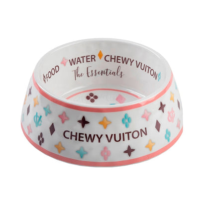 White Chewy Vuiton Bowls