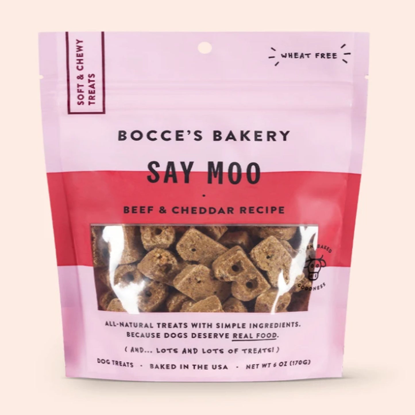 Bocces Bakery Dog Soft And Chewy Say Moooo 6oz. Bocces Bakery