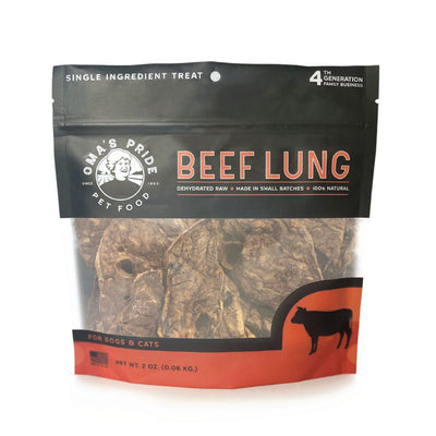 Omas Pride Dog Cat Dehydrated Beef Lung 2oz.