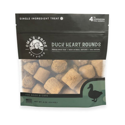 Oma'S Pride Dog & Cat Freeze-Dried Duck Heart Rounds 4Oz