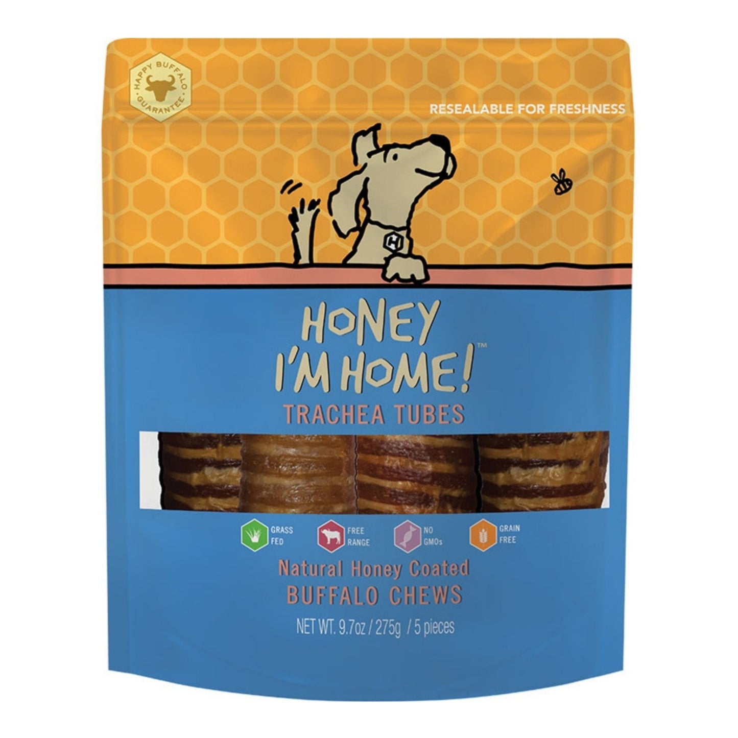 Honey Im Home Dog Buffalo Trachea 5 Pack Honey I'm Home