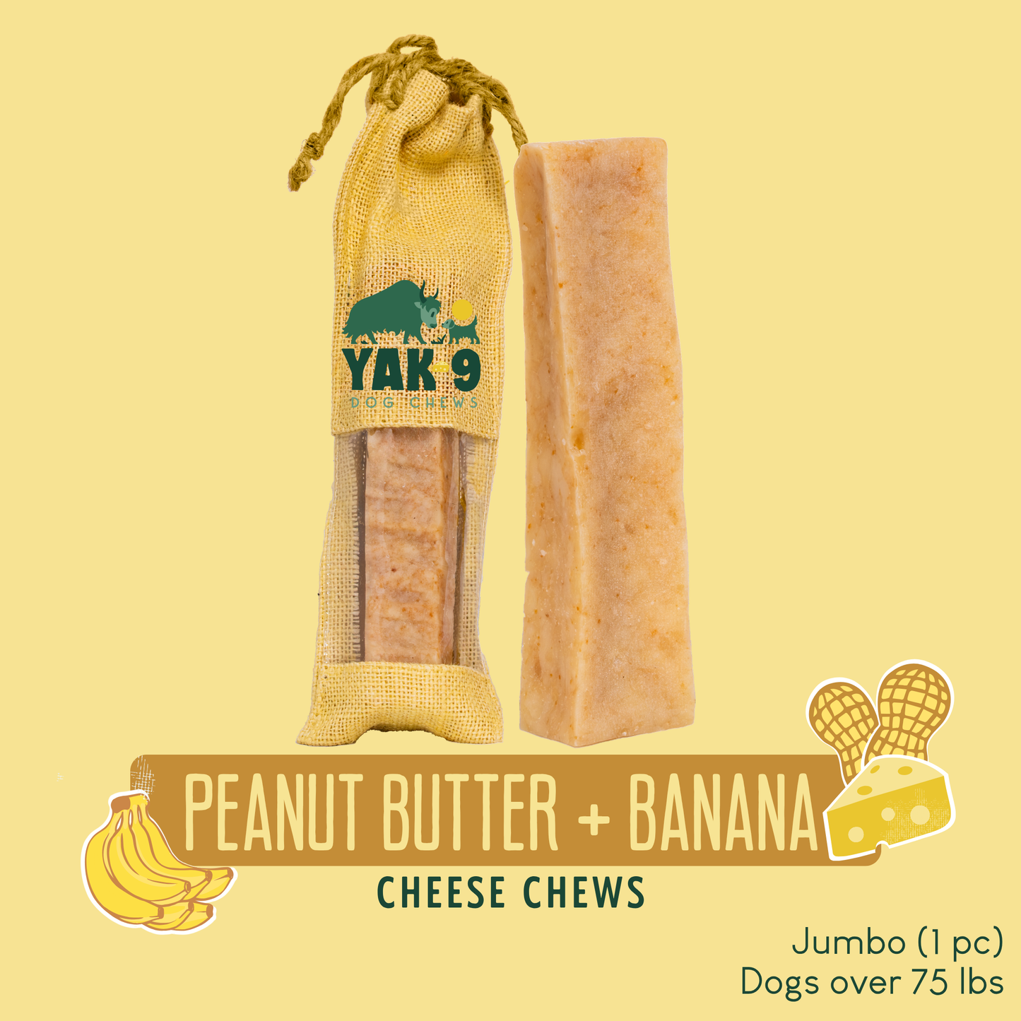 Peanut Butter & Banana Chews for Dogs