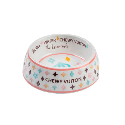 White Chewy Vuiton Bowls