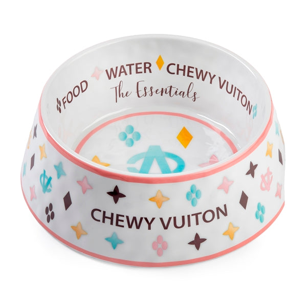 White Chewy Vuiton Bowls