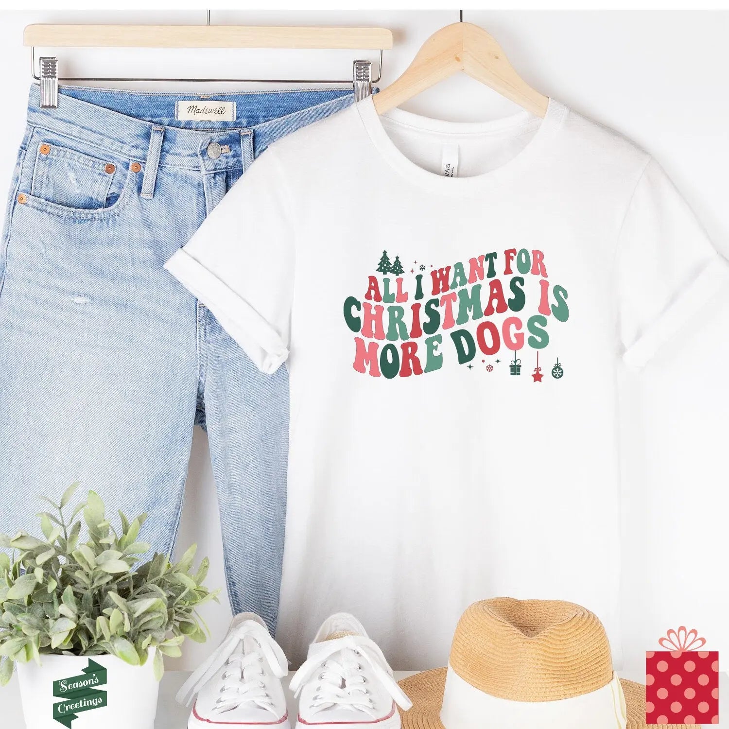 All I Want For Christmas is More Dogs T-Shirt Hunter K9