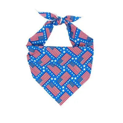 American Flag White Stars Dog Bandana.