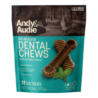 Andy & Audie Dental Chews For Dogs Mint Small 6oz. Andy & Audie