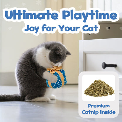 PUPROAR Gift Box Cat Toy | Cute Catnip & Crinkle Birthday Cat Toy