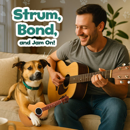 Guitar Squeaky Dog Toy – Plush Crinkle Dog Toy for Medium & Large Dogs, Durable Musical Dog Toy for Tug, Fetch & Birthday Gifts