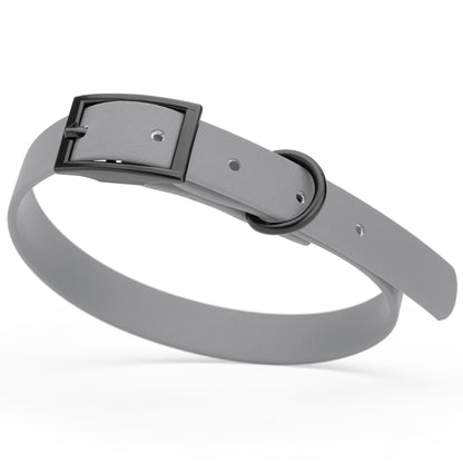 BioThane Waterproof Dog Collar - XS: L 12"-15" x W 5/8" - Black OR Brass Hardware