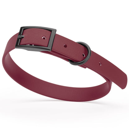 BioThane Waterproof Dog Collar - XS: L 9"-12" x W 1/2" - Black OR Brass Hardware