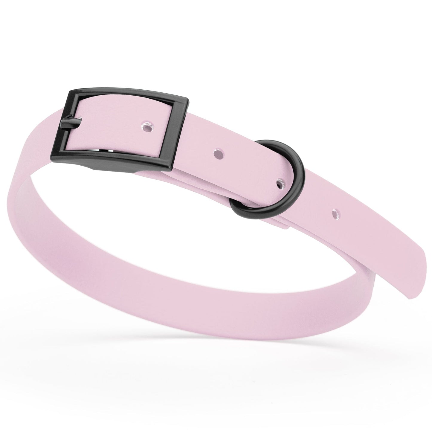 BioThane Waterproof Dog Collar - XS: L 9"-12" x W 1/2" - Black OR Brass Hardware