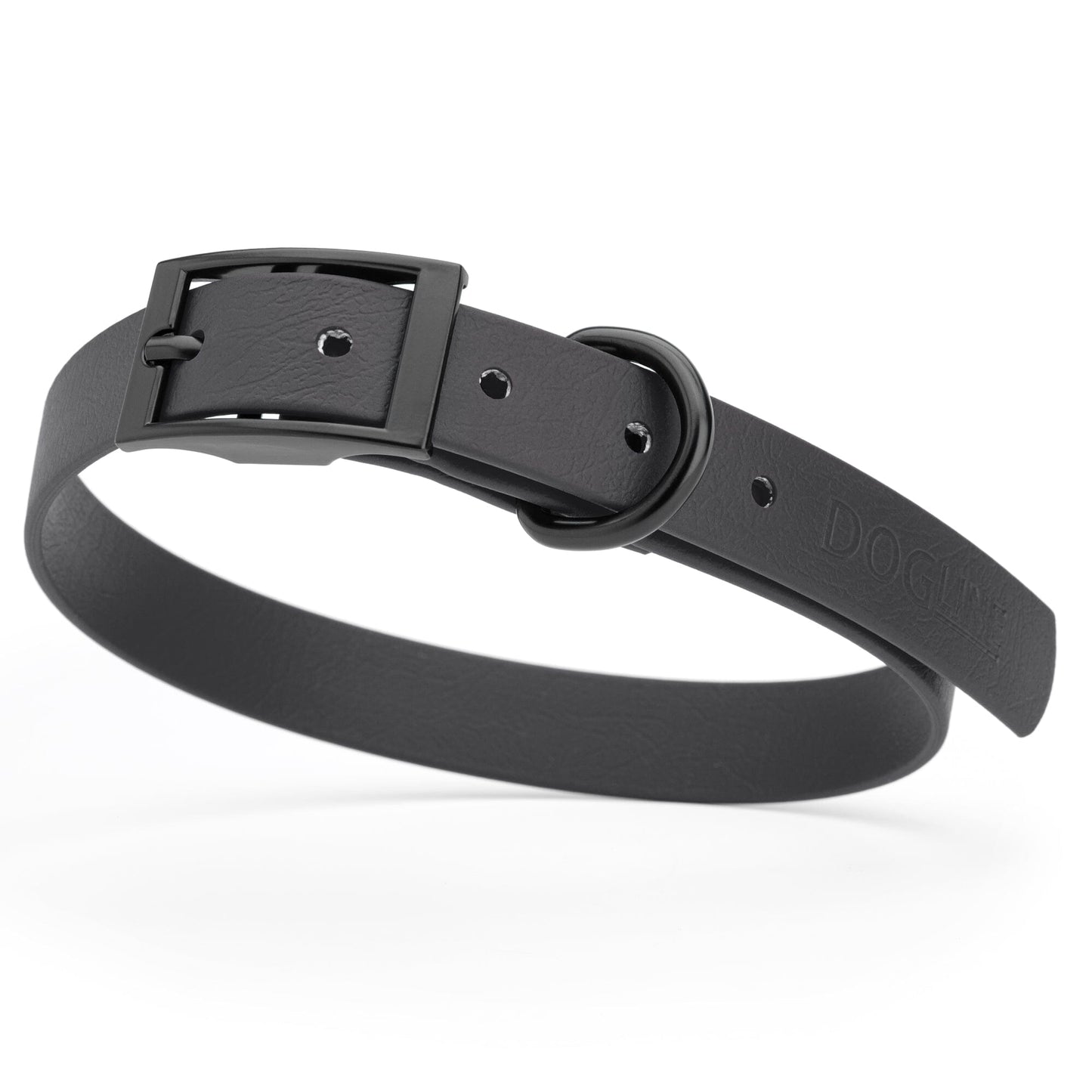 BioThane Waterproof Dog Collar - XS: L 9"-12" x W 1/2" - Black OR Brass Hardware