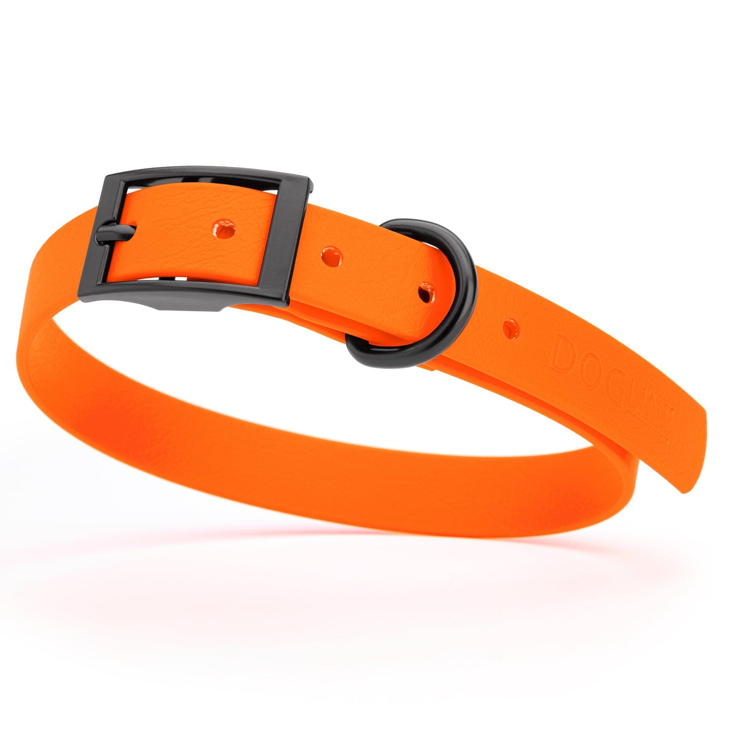 BioThane Waterproof Dog Collar - XS: L 9"-12" x W 1/2" - Black OR Brass Hardware
