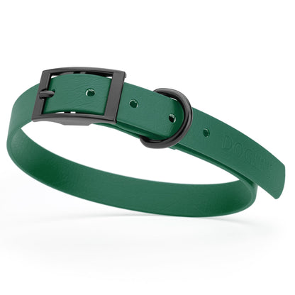 BioThane Waterproof Dog Collar - XS: L 9"-12" x W 1/2" - Black OR Brass Hardware