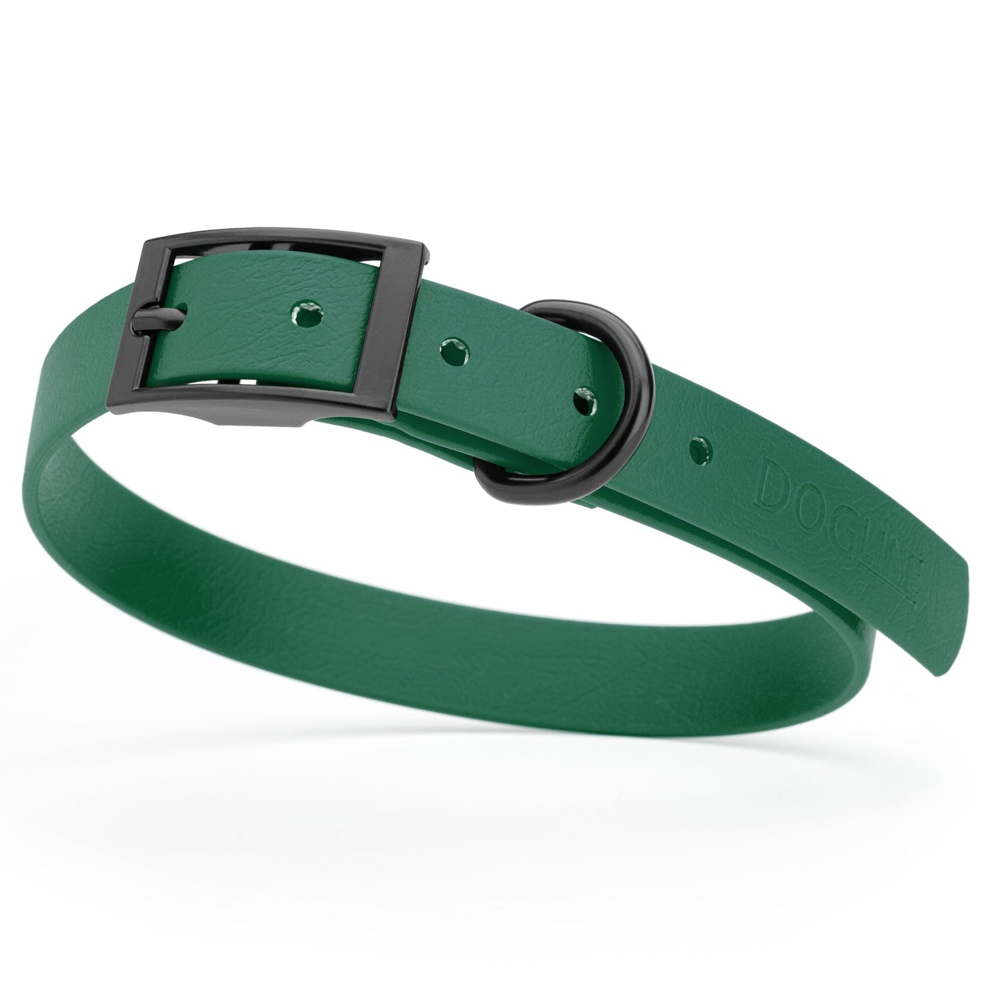 BioThane Waterproof Dog Collar - XS: L 12"-15" x W 5/8" - Black OR Brass Hardware