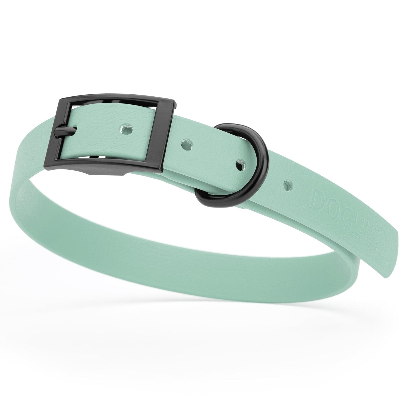 BioThane Waterproof Dog Collar - XS: L 12"-15" x W 5/8" - Black OR Brass Hardware