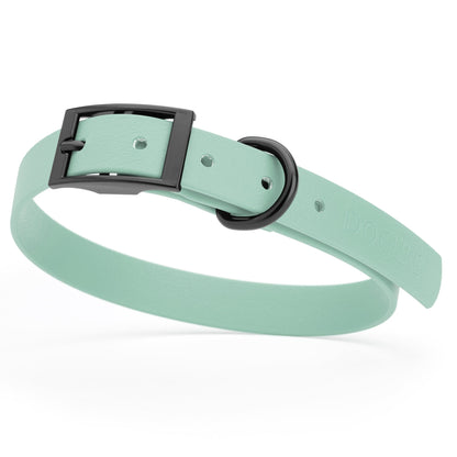 BioThane Waterproof Dog Collar - XS: L 12"-15" x W 5/8" - Black OR Brass Hardware