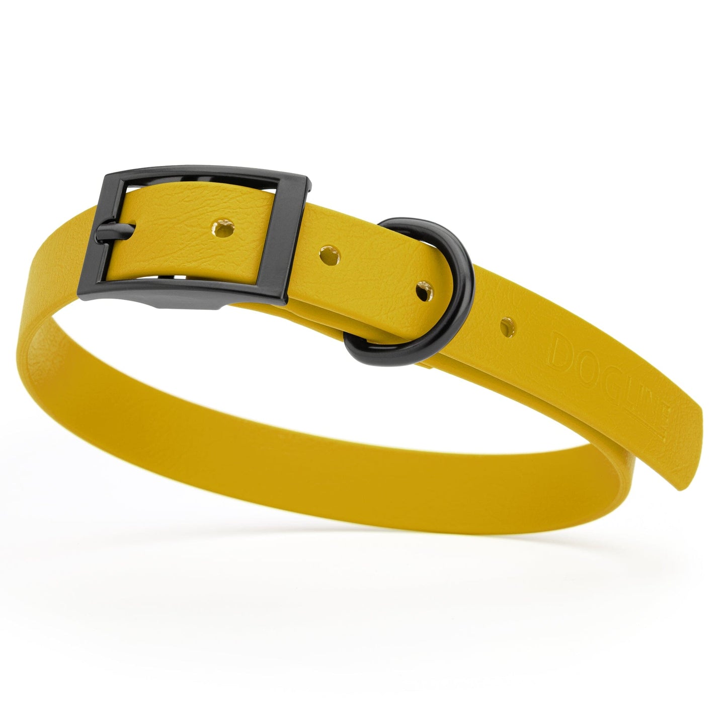 BioThane Waterproof Dog Collar - XS: L 9"-12" x W 1/2" - Black OR Brass Hardware