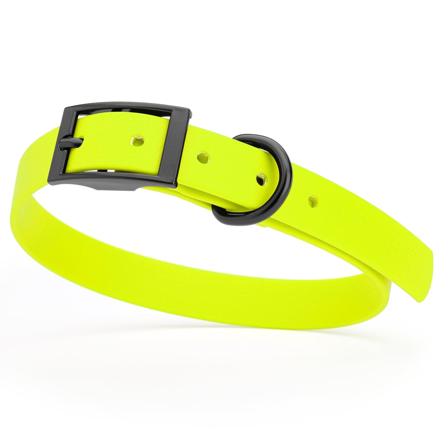 BioThane Waterproof Dog Collar - XS: L 12"-15" x W 5/8" - Black OR Brass Hardware