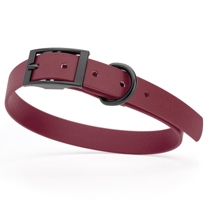 BioThane Waterproof Dog Collar - XS: L 12"-15" x W 5/8" - Black OR Brass Hardware