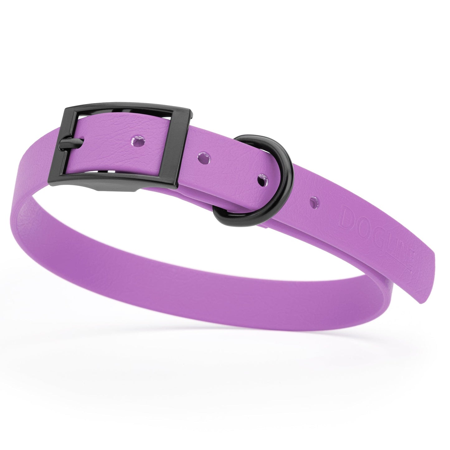 BioThane Waterproof Dog Collar - XS: L 12"-15" x W 5/8" - Black OR Brass Hardware