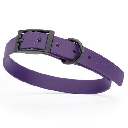 BioThane Waterproof Dog Collar - XS: L 12"-15" x W 5/8" - Black OR Brass Hardware