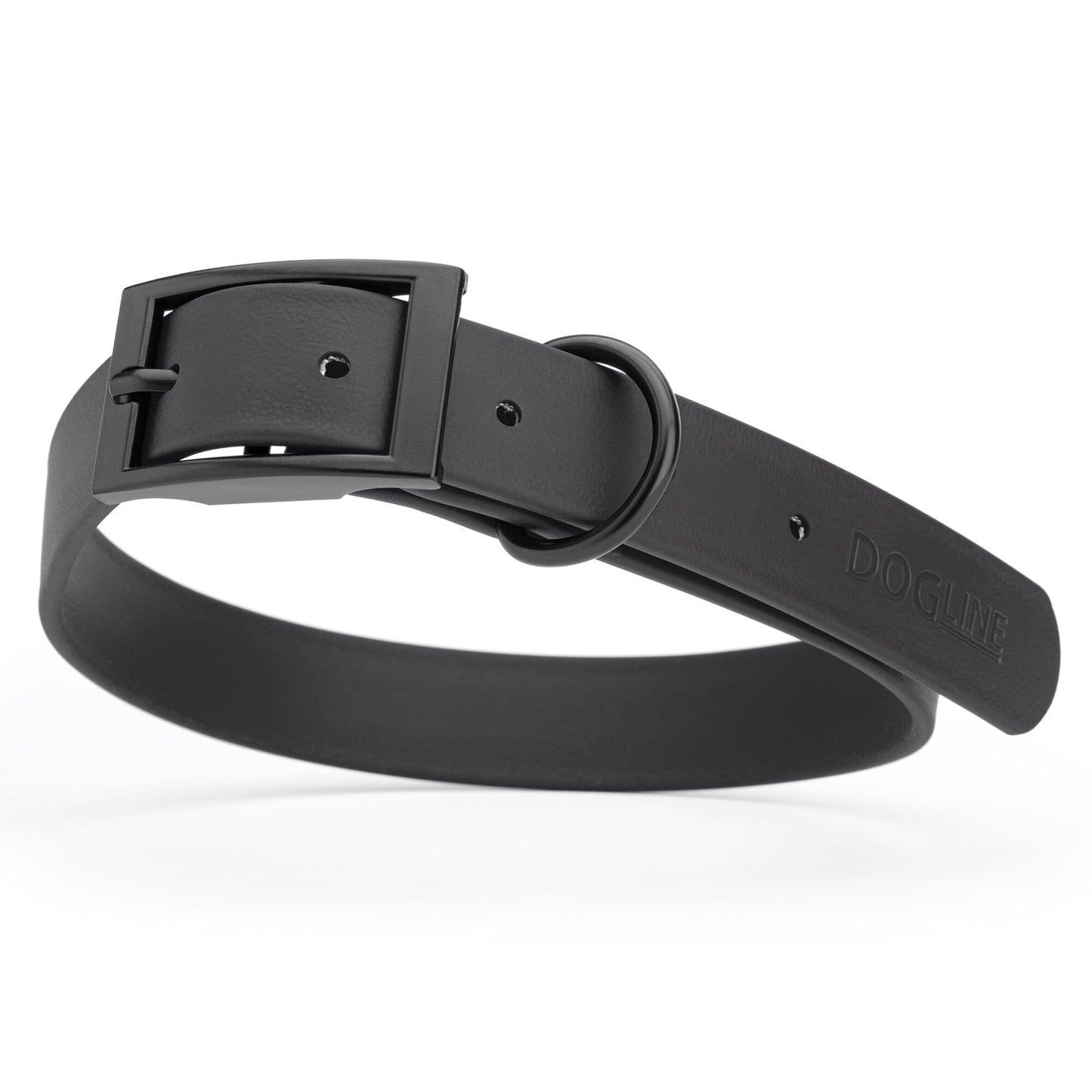 BioThane Waterproof Dog Collar - XS: L 12"-15" x W 5/8" - Black OR Brass Hardware