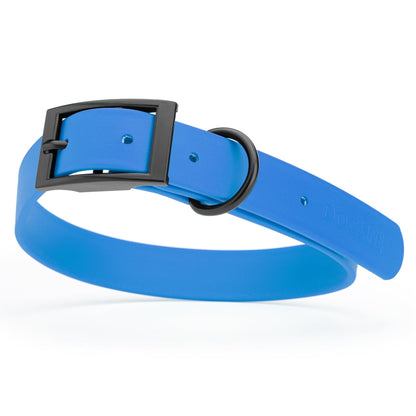BioThane Waterproof Dog Collar - XS: L 12"-15" x W 5/8" - Black OR Brass Hardware