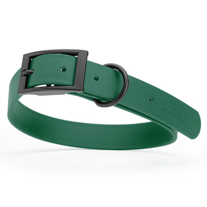 BioThane Waterproof Dog Collar - XS: L 12"-15" x W 5/8" - Black OR Brass Hardware