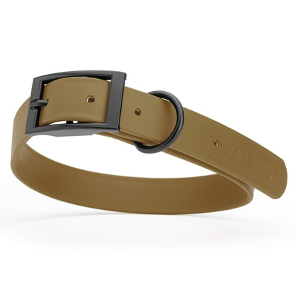 BioThane Waterproof Dog Collar - XS: L 9"-12" x W 1/2" - Black OR Brass Hardware