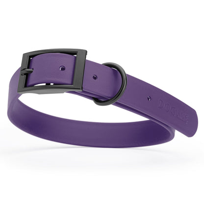 BioThane Waterproof Dog Collar - XS: L 9"-12" x W 1/2" - Black OR Brass Hardware