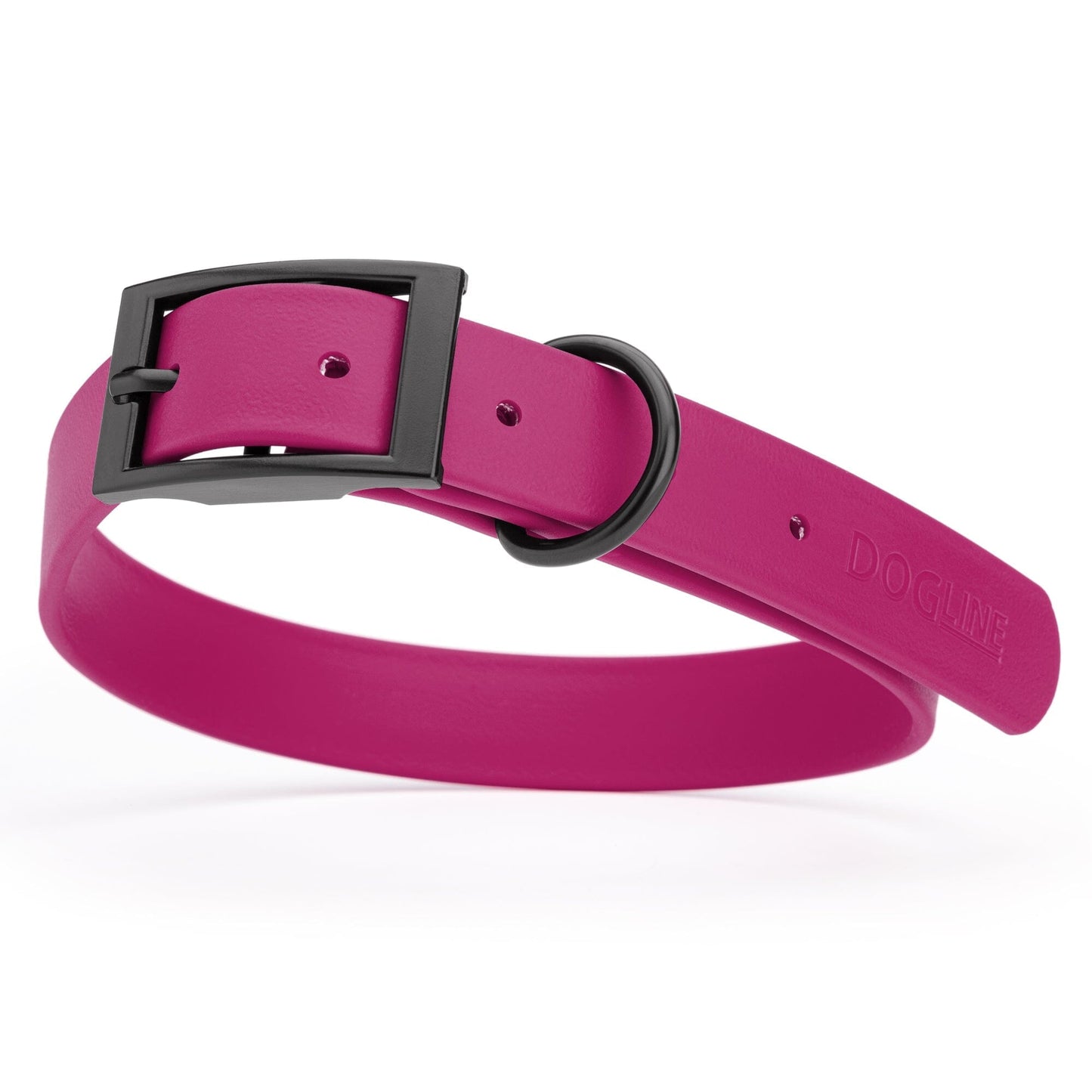 Dogline Biothane Waterproof Dog Collar with Black Hardware - Size L (18 to 22 inches)