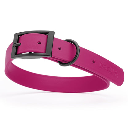 Dogline Biothane Waterproof Dog Collar with Black Hardware - Size L (18 to 22 inches)