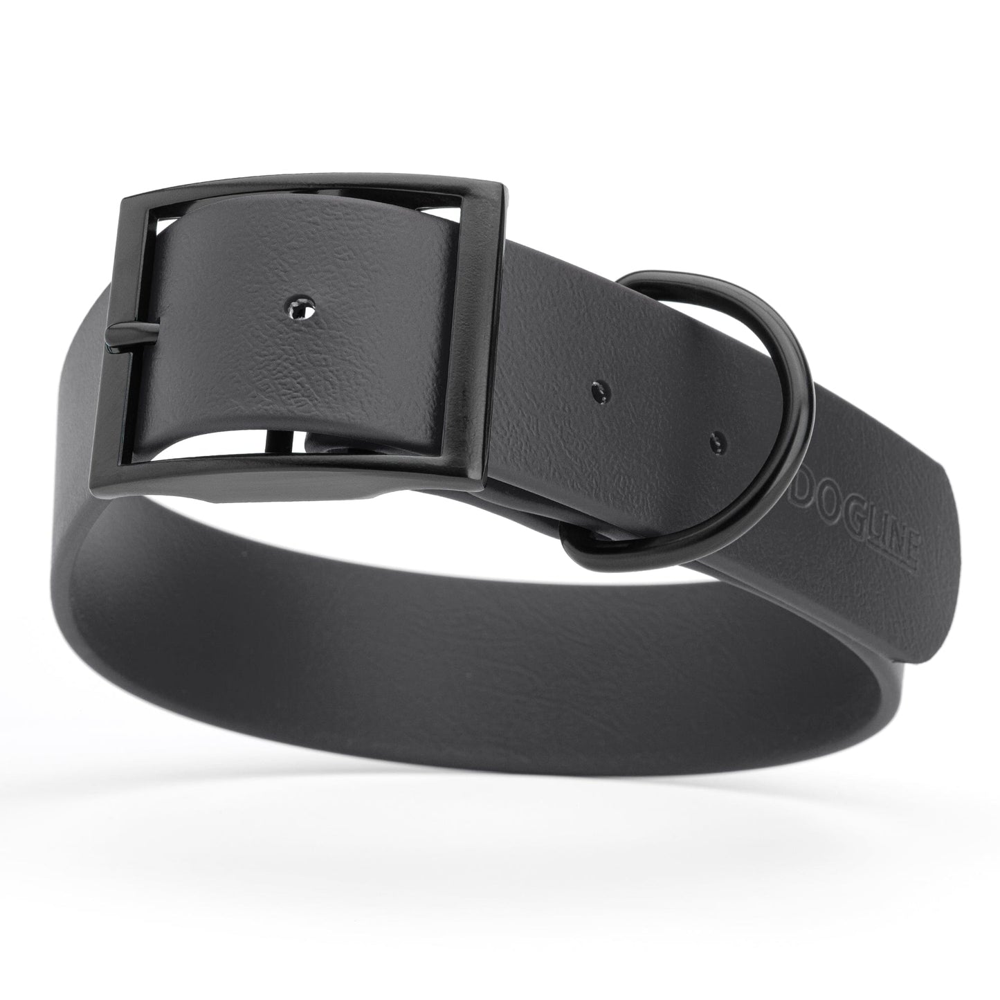 BioThane Waterproof Dog Collar - XS: L 9"-12" x W 1/2" - Black OR Brass Hardware