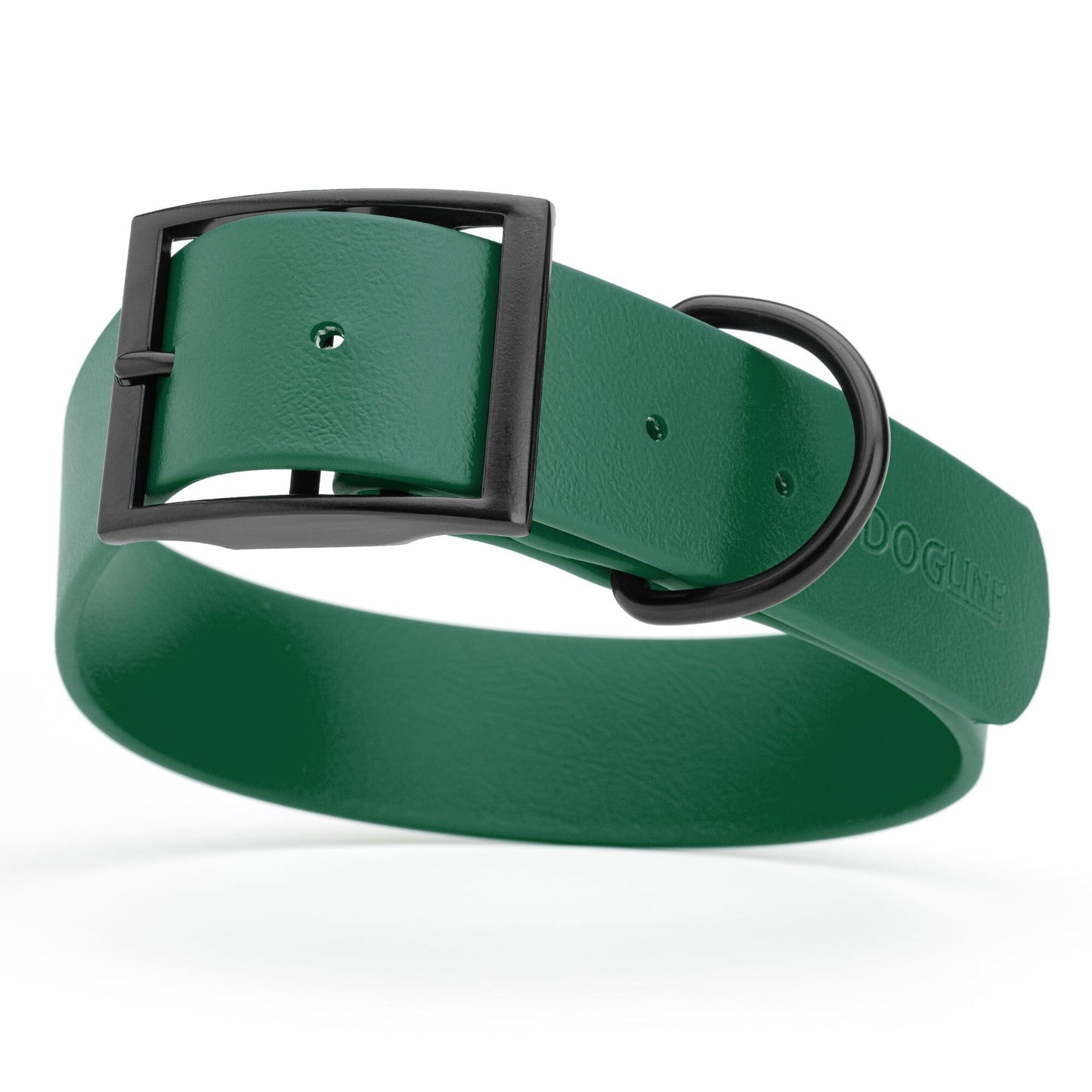 BioThane Waterproof Dog Collar - XS: L 12"-15" x W 5/8" - Black OR Brass Hardware