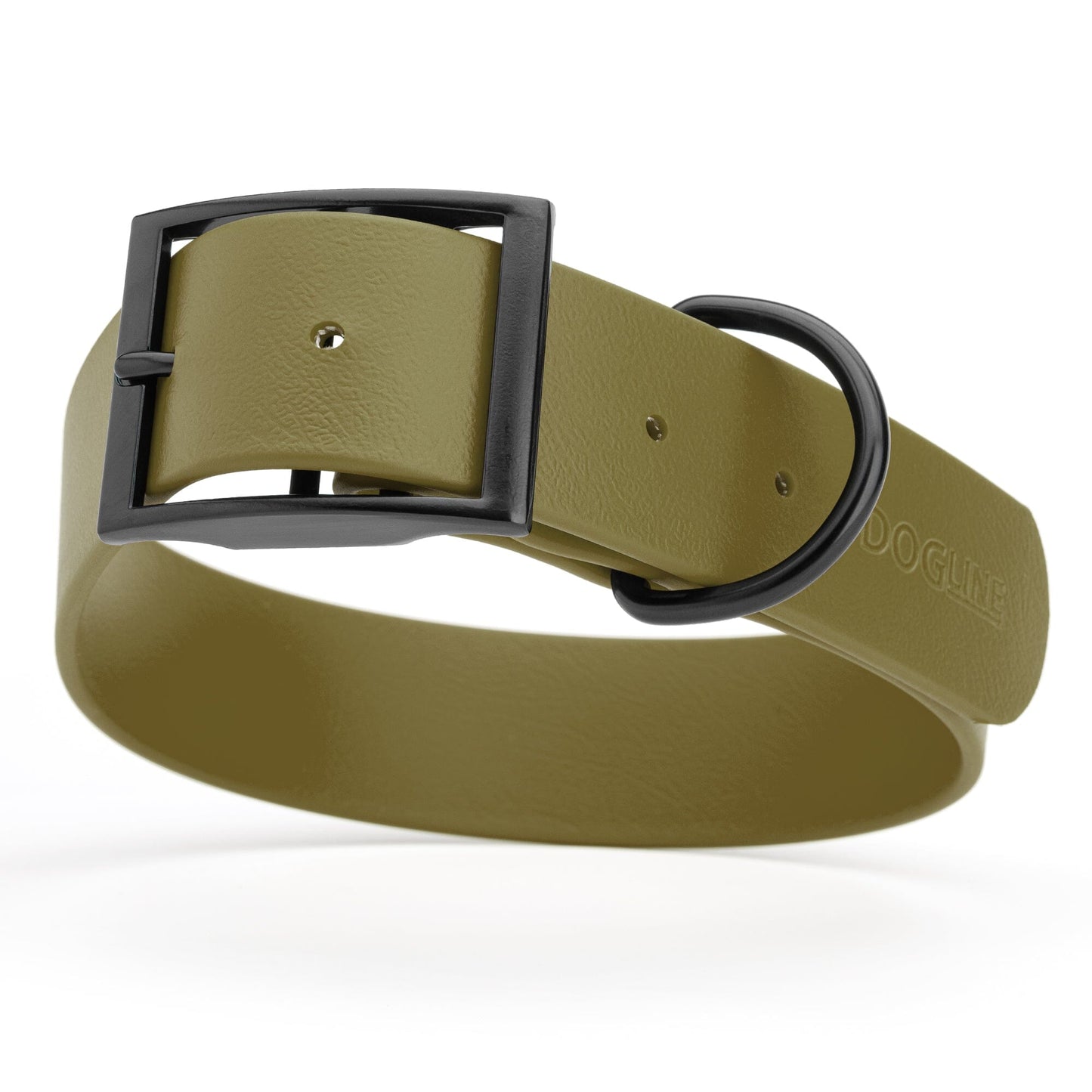 BioThane Waterproof Dog Collar - XS: L 12"-15" x W 5/8" - Black OR Brass Hardware