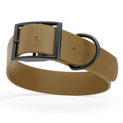 BioThane Waterproof Dog Collar - XS: L 9"-12" x W 1/2" - Black OR Brass Hardware