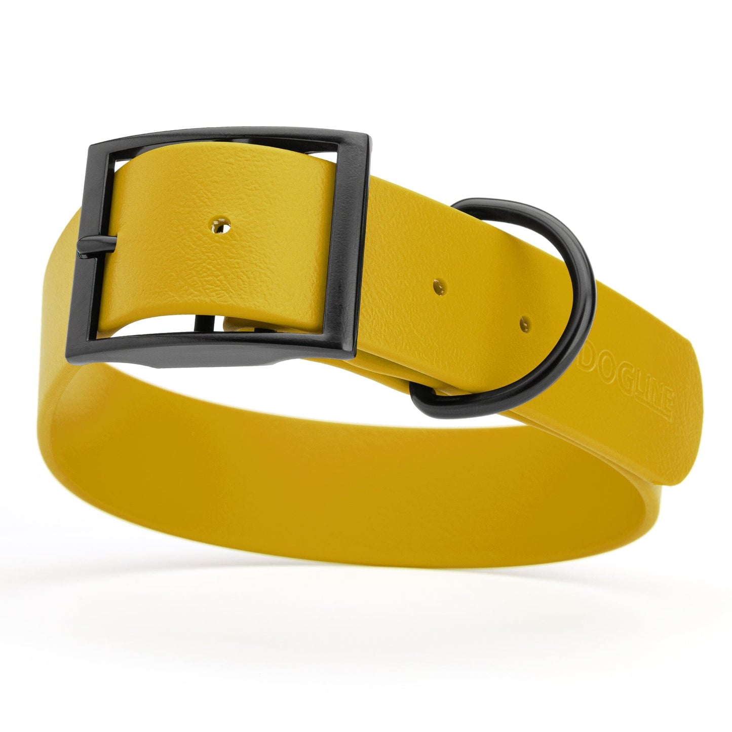 BioThane Waterproof Dog Collar - XS: L 9"-12" x W 1/2" - Black OR Brass Hardware