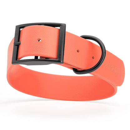 BioThane Waterproof Dog Collar - XS: L 9"-12" x W 1/2" - Black OR Brass Hardware