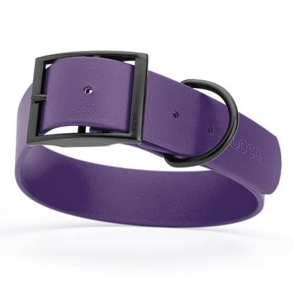 BioThane Waterproof Dog Collar - XS: L 9"-12" x W 1/2" - Black OR Brass Hardware