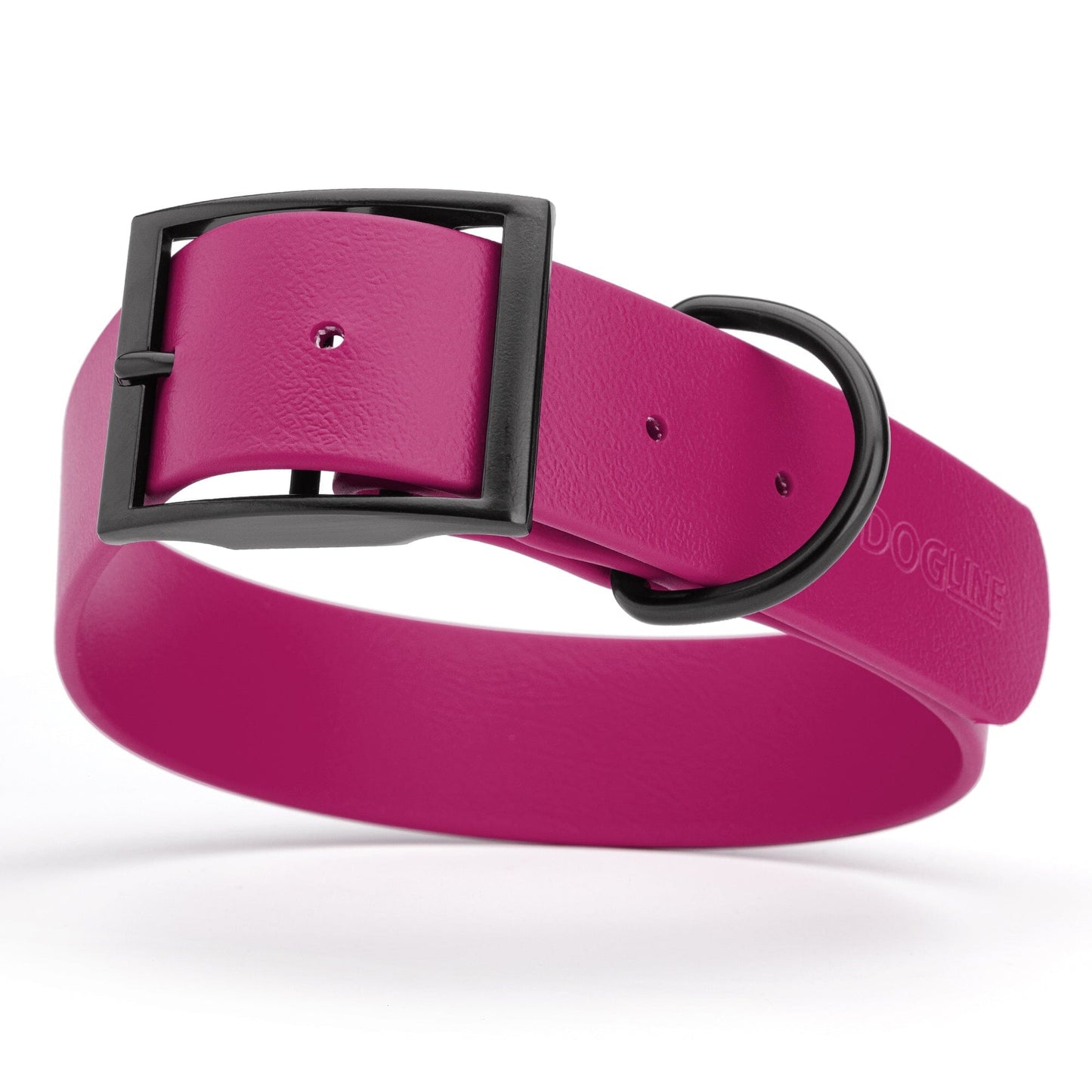 Dogline Biothane Waterproof Dog Collar with Black Hardware -  1.5" Wide, Size XXL (24 to 28 inches)