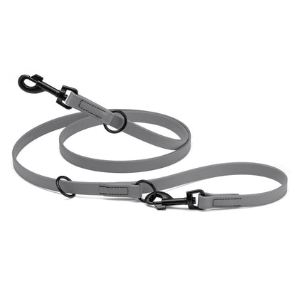Biothane Adjustable Multi-Purpose Dog Leash with Black Hardware, 7FT