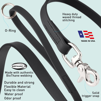 Biothane Dog Leash with Nickel Scissor Snap – 4 FT and 6 FT