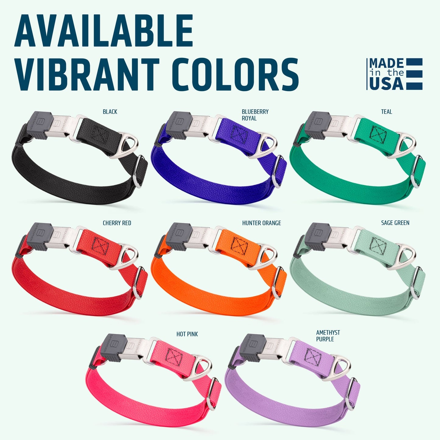 Dogline Pebble Emboss Biothane Dog Collar with Herm Sprenger Stainless Steel ClicLock Buckle