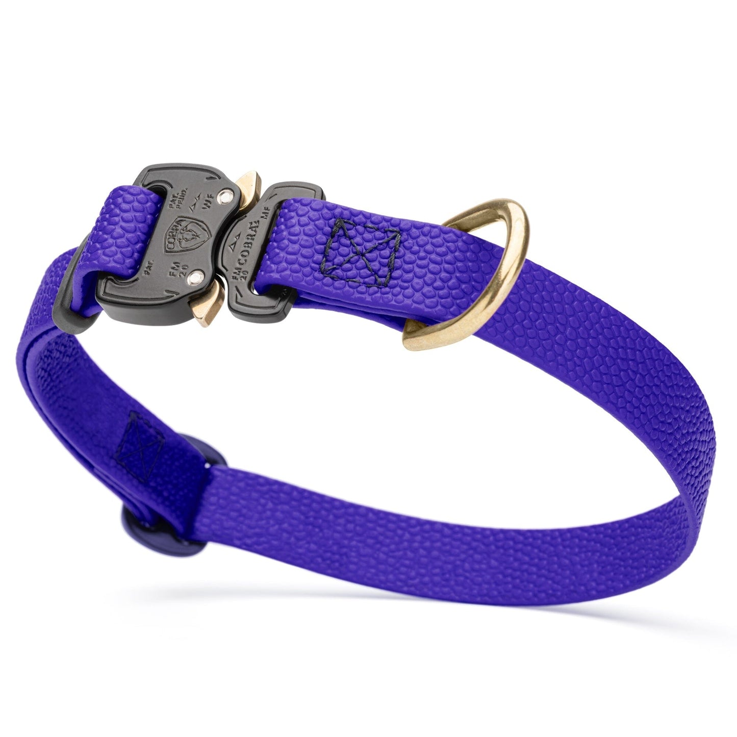Dogline Pebble Emboss BioThane Dog Collar with Heavy Duty Cobra Buckle