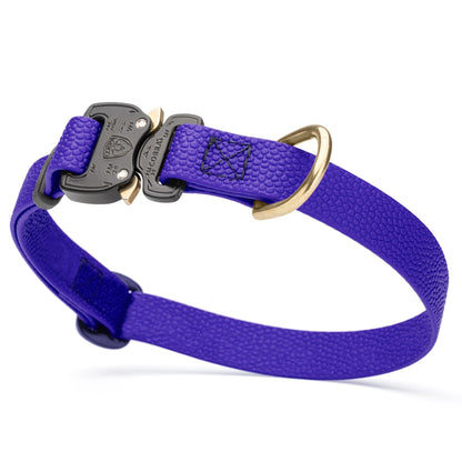 Dogline Pebble Emboss BioThane Dog Collar with Heavy Duty Cobra Buckle